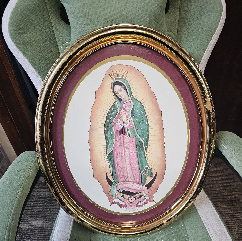 Vintage Home Interiors Our Lady Of Guadalupe Virgin Mary Framed Picture